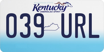 KY license plate 039URL