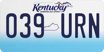 KY license plate 039URN