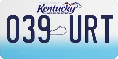 KY license plate 039URT