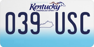 KY license plate 039USC