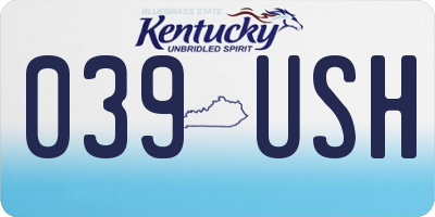 KY license plate 039USH