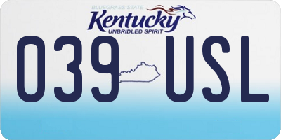 KY license plate 039USL