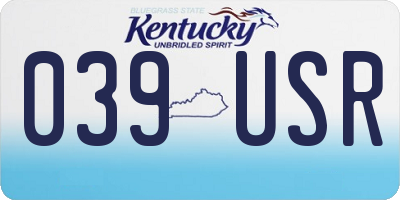 KY license plate 039USR