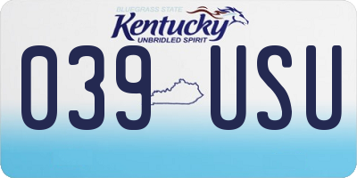 KY license plate 039USU