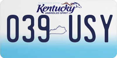 KY license plate 039USY