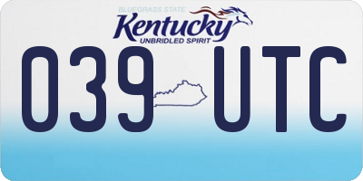 KY license plate 039UTC