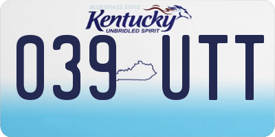KY license plate 039UTT