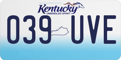 KY license plate 039UVE