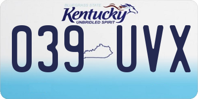 KY license plate 039UVX