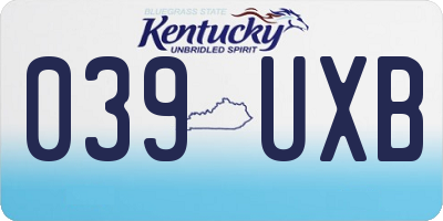 KY license plate 039UXB