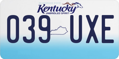 KY license plate 039UXE