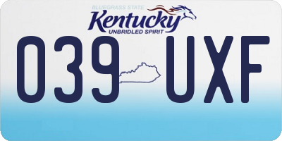KY license plate 039UXF
