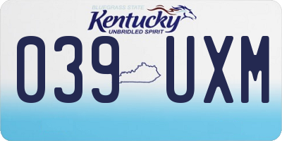 KY license plate 039UXM