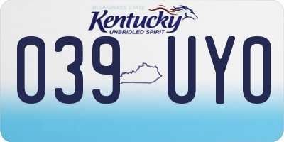 KY license plate 039UYO