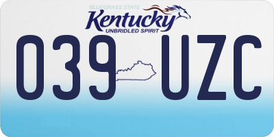 KY license plate 039UZC