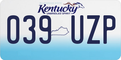 KY license plate 039UZP