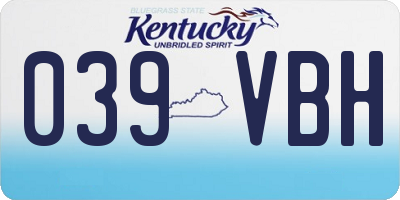 KY license plate 039VBH