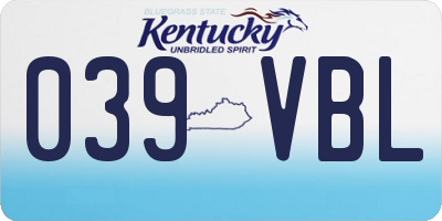 KY license plate 039VBL
