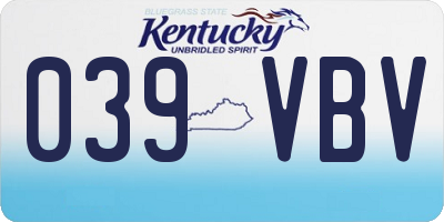 KY license plate 039VBV