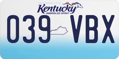 KY license plate 039VBX