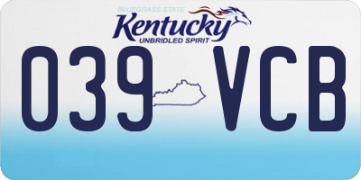 KY license plate 039VCB
