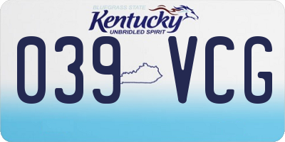 KY license plate 039VCG