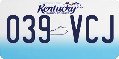 KY license plate 039VCJ