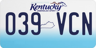 KY license plate 039VCN