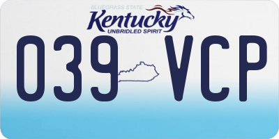 KY license plate 039VCP