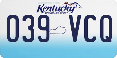 KY license plate 039VCQ