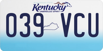 KY license plate 039VCU