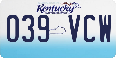 KY license plate 039VCW