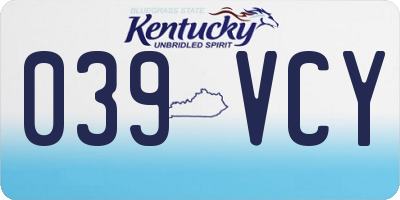 KY license plate 039VCY