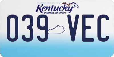 KY license plate 039VEC