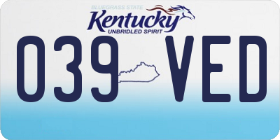 KY license plate 039VED