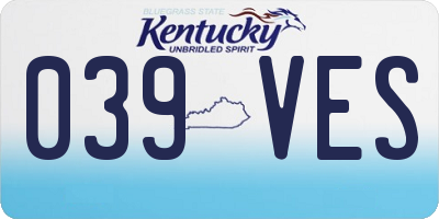 KY license plate 039VES