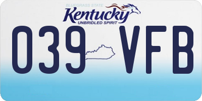 KY license plate 039VFB