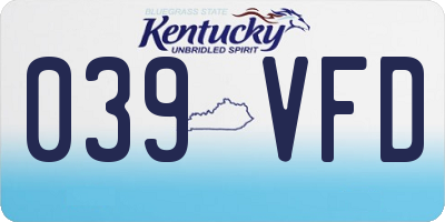 KY license plate 039VFD