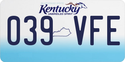 KY license plate 039VFE