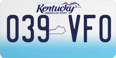 KY license plate 039VFO