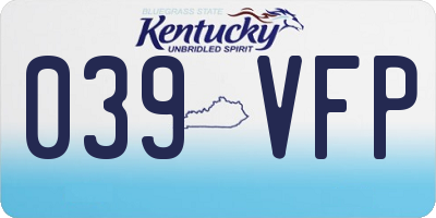 KY license plate 039VFP