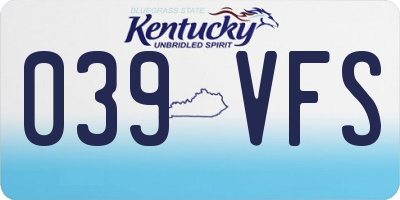 KY license plate 039VFS