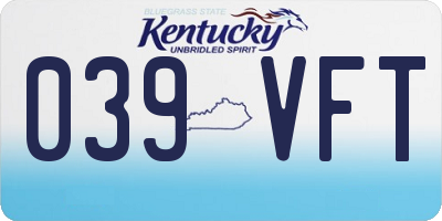 KY license plate 039VFT