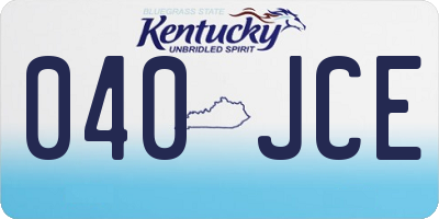 KY license plate 040JCE