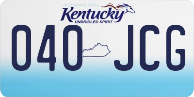 KY license plate 040JCG