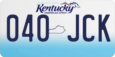 KY license plate 040JCK