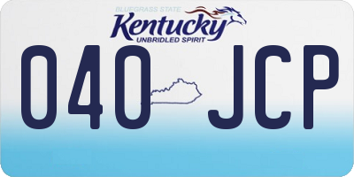 KY license plate 040JCP