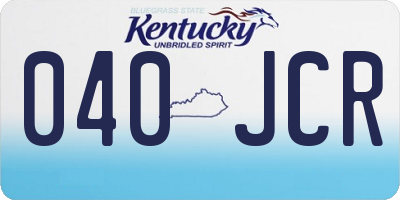 KY license plate 040JCR