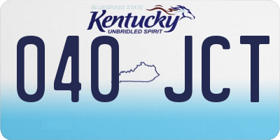 KY license plate 040JCT