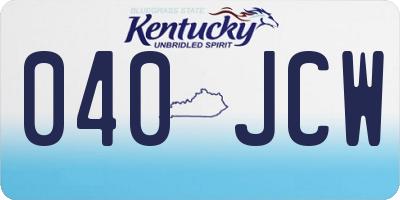 KY license plate 040JCW